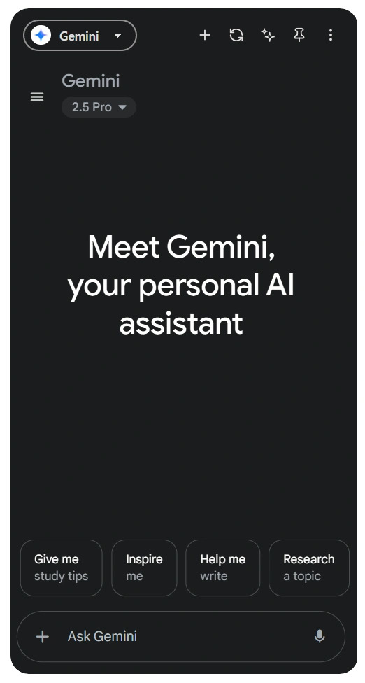 AI Gemini Assistant Sidebar